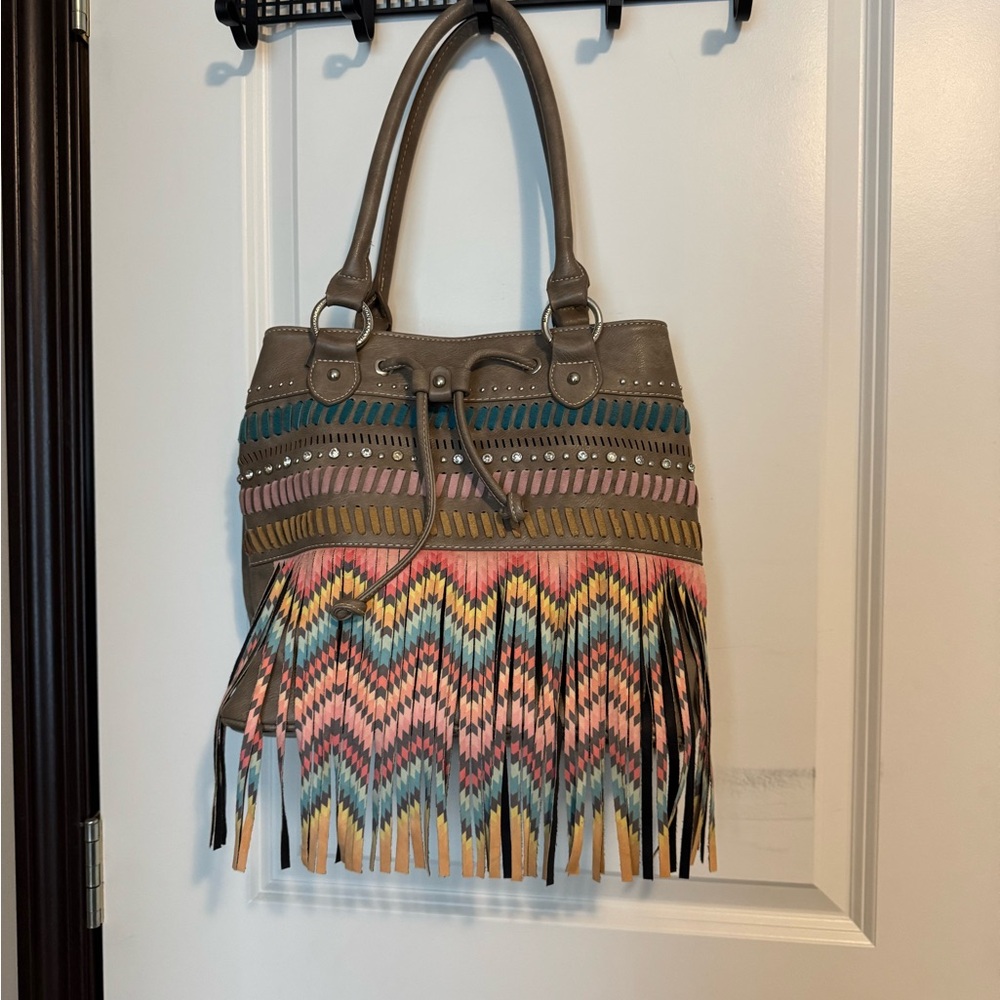 Montana West Multicolor Fringe Shoulder Bag